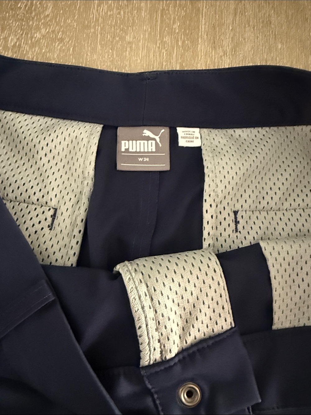 Puma Navy Shorts with Light Gray Mesh Lining